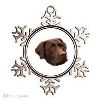 Funny Chocolate Lab Labrador Retriever Dog Head Ornament thumb 0