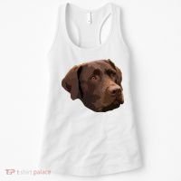 Funny Chocolate Lab Labrador Retriever Dog Head Women's Tank Top thumb 0
