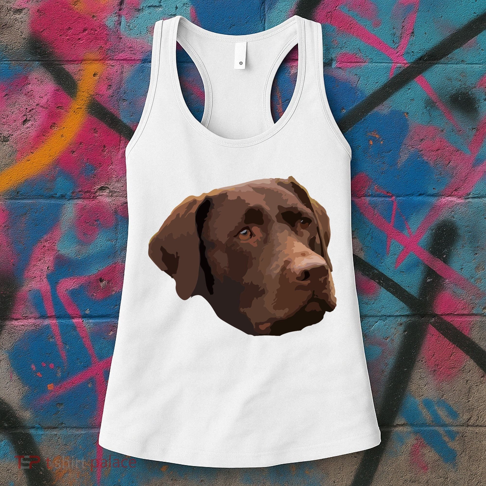 Funny Chocolate Lab Labrador Retriever Dog Head Women's Tank Top