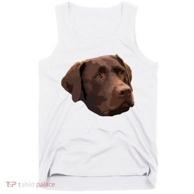 Funny Chocolate Lab Labrador Retriever Dog Head Tank Top