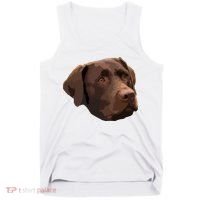 Funny Chocolate Lab Labrador Retriever Dog Head Tank Top thumb 0