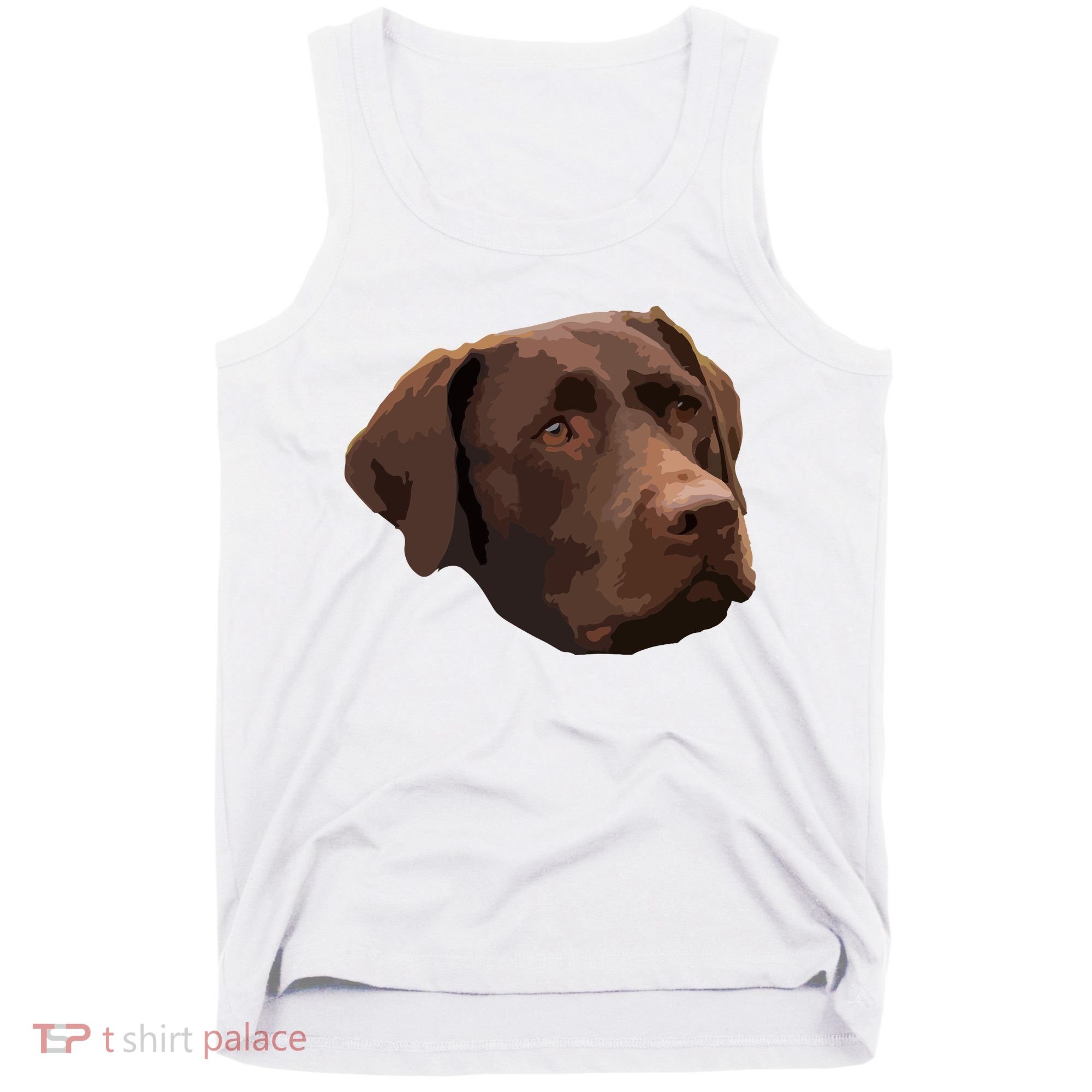Funny Chocolate Lab Labrador Retriever Dog Head Tank Top