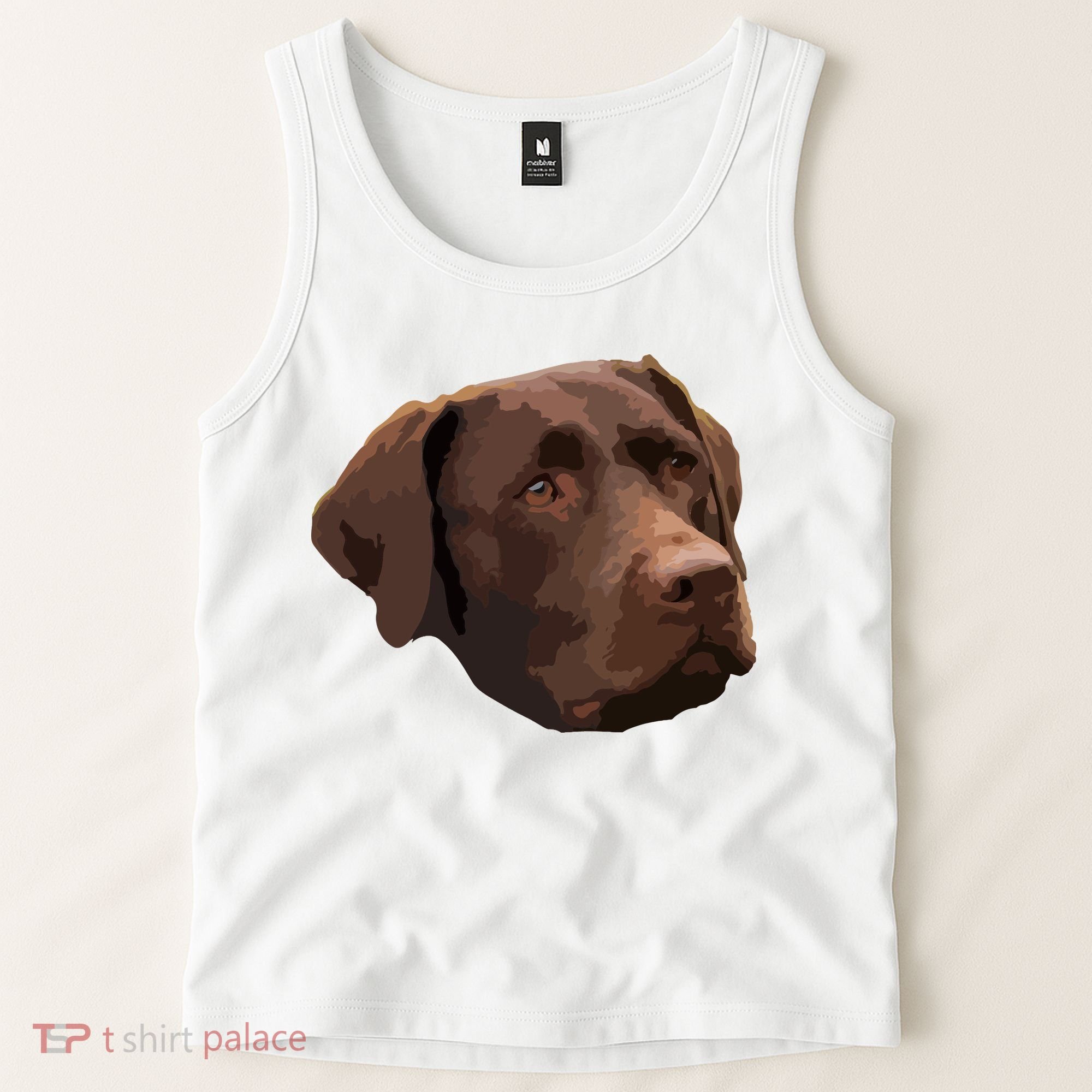 Funny Chocolate Lab Labrador Retriever Dog Head Tank Top