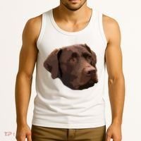 Funny Chocolate Lab Labrador Retriever Dog Head Tank Top thumb 3