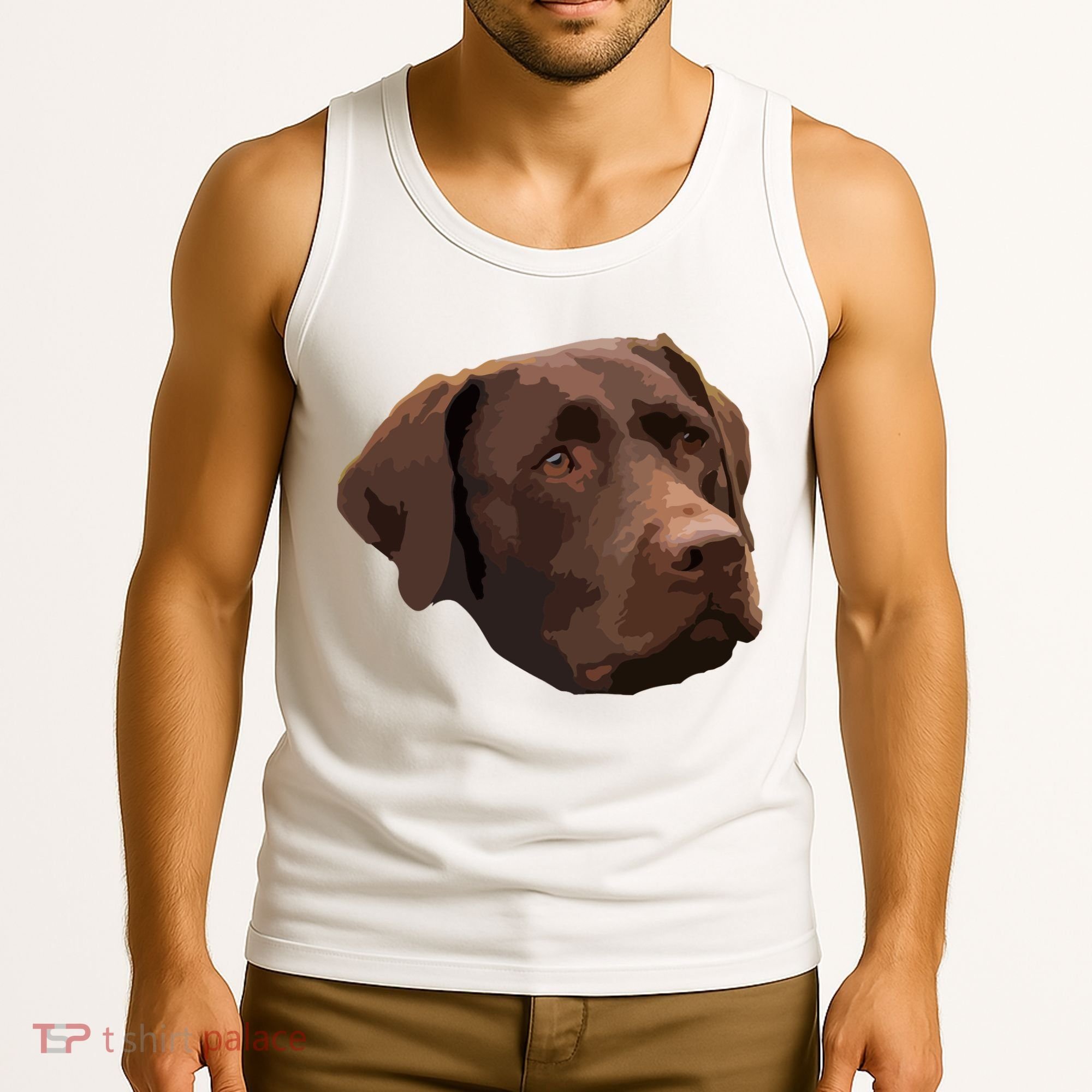 Funny Chocolate Lab Labrador Retriever Dog Head Tank Top
