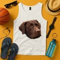 Funny Chocolate Lab Labrador Retriever Dog Head Tank Top thumb 4