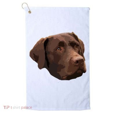 Funny Chocolate Lab Labrador Retriever Dog Head Golf Towel