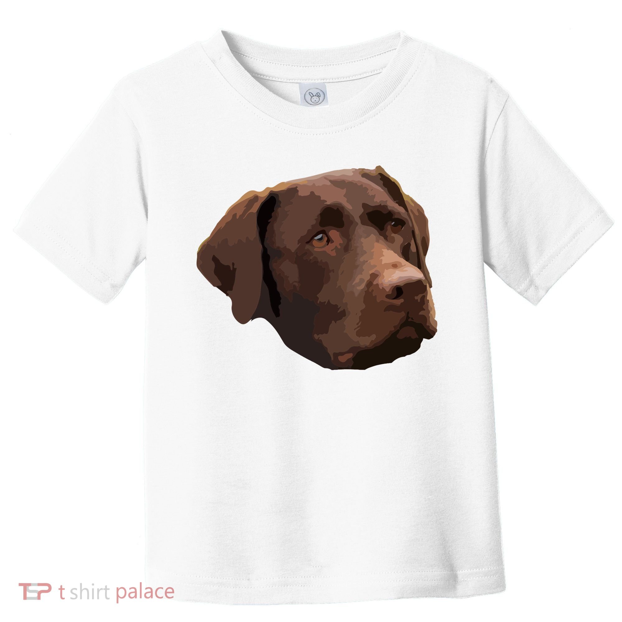 Funny Chocolate Lab Labrador Retriever Dog Head Toddler T-Shirt