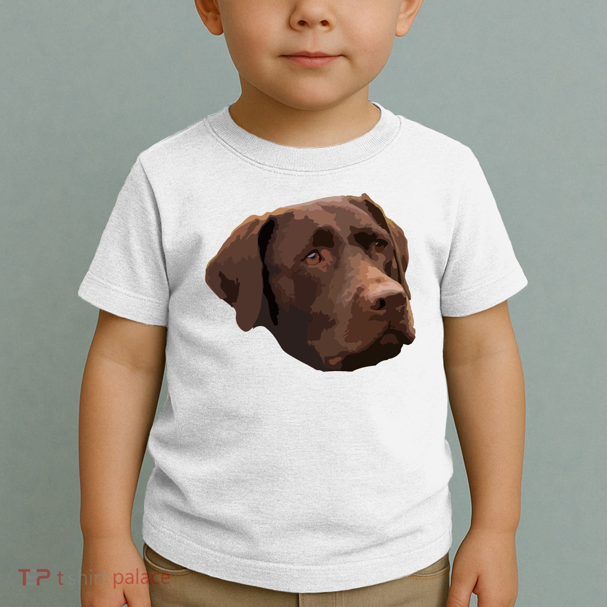 Funny Chocolate Lab Labrador Retriever Dog Head Toddler T-Shirt