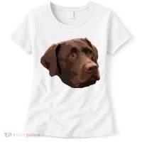 Funny Chocolate Lab Labrador Retriever Dog Head Women's T-Shirt thumb 0