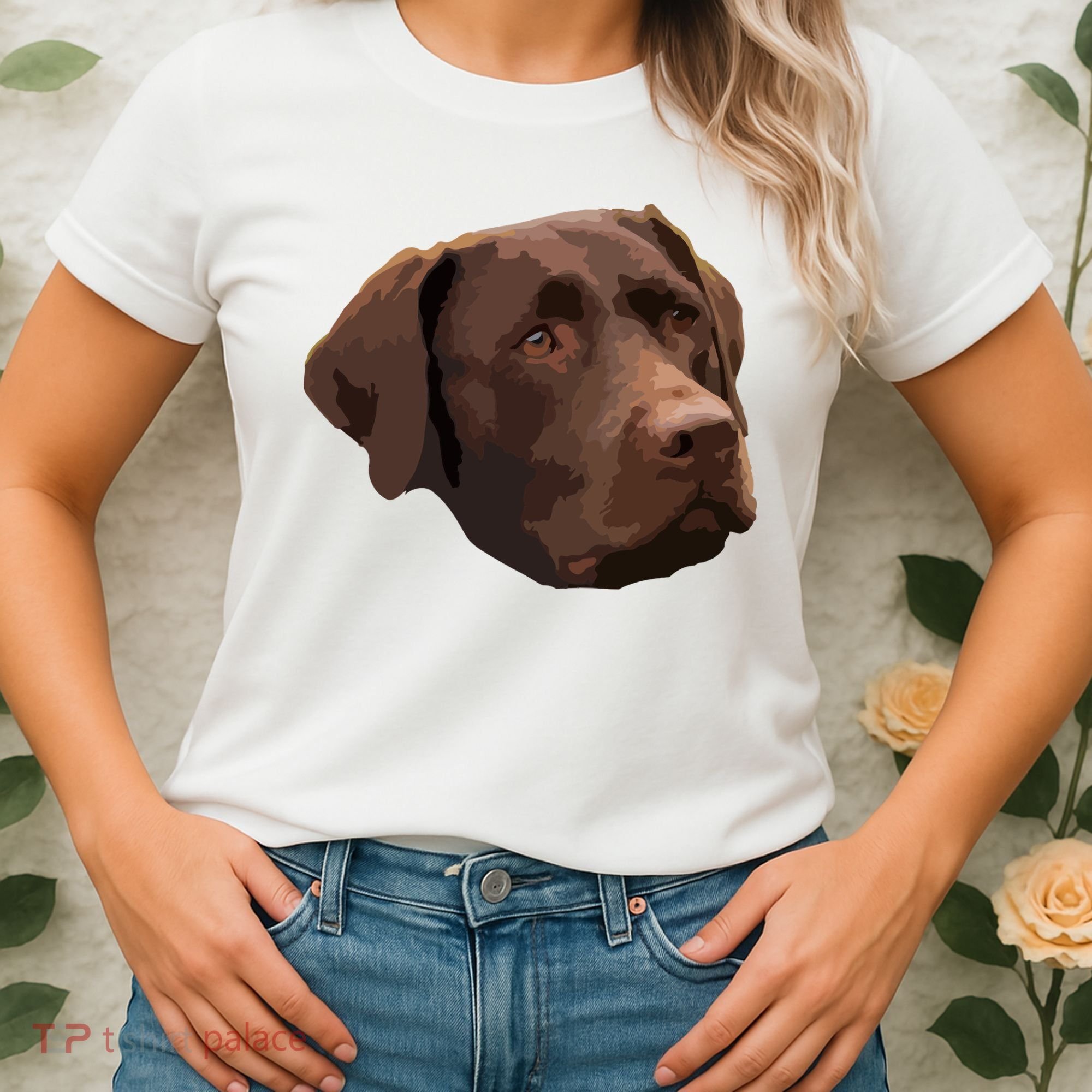 Funny Chocolate Lab Labrador Retriever Dog Head Women's T-Shirt
