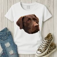 Funny Chocolate Lab Labrador Retriever Dog Head Women's T-Shirt thumb 3
