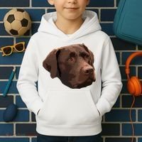 Funny Chocolate Lab Labrador Retriever Dog Head Kids Hoodie thumb 2