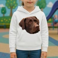 Funny Chocolate Lab Labrador Retriever Dog Head Kids Hoodie thumb 3