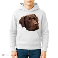 Funny Chocolate Lab Labrador Retriever Dog Head Kids Hoodie thumb 4