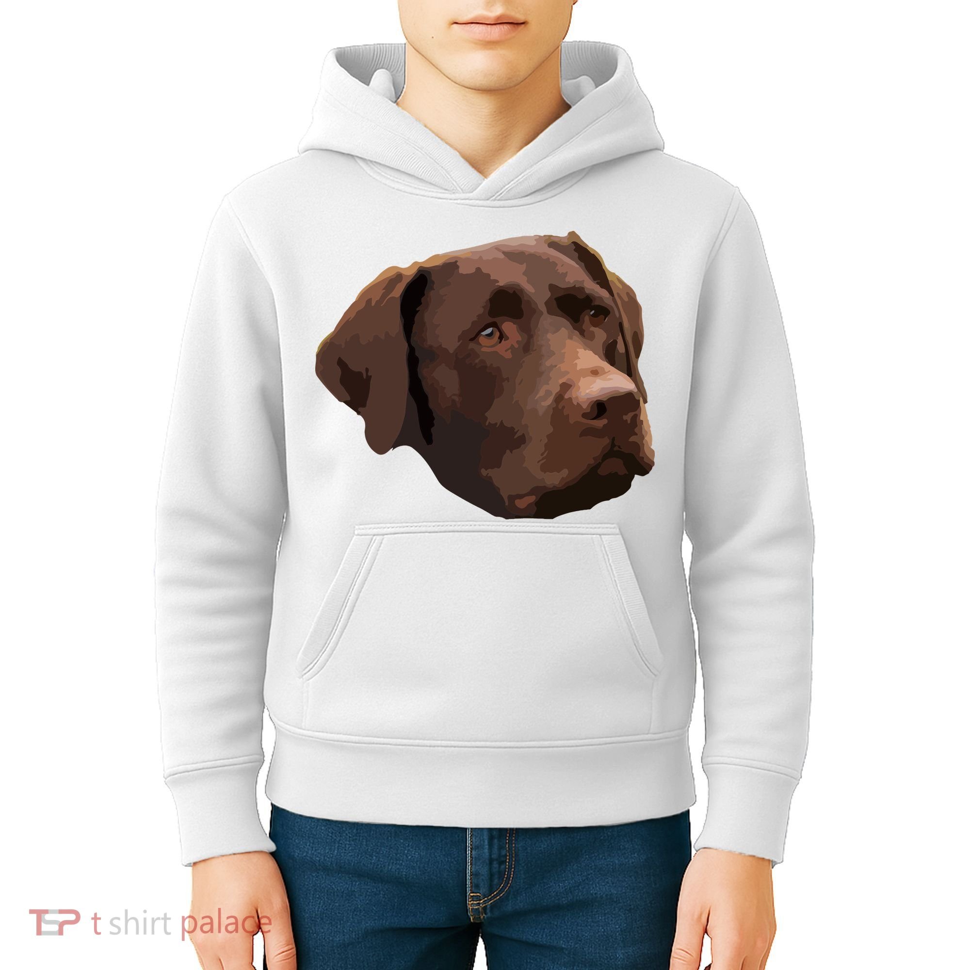 Funny Chocolate Lab Labrador Retriever Dog Head Kids Hoodie