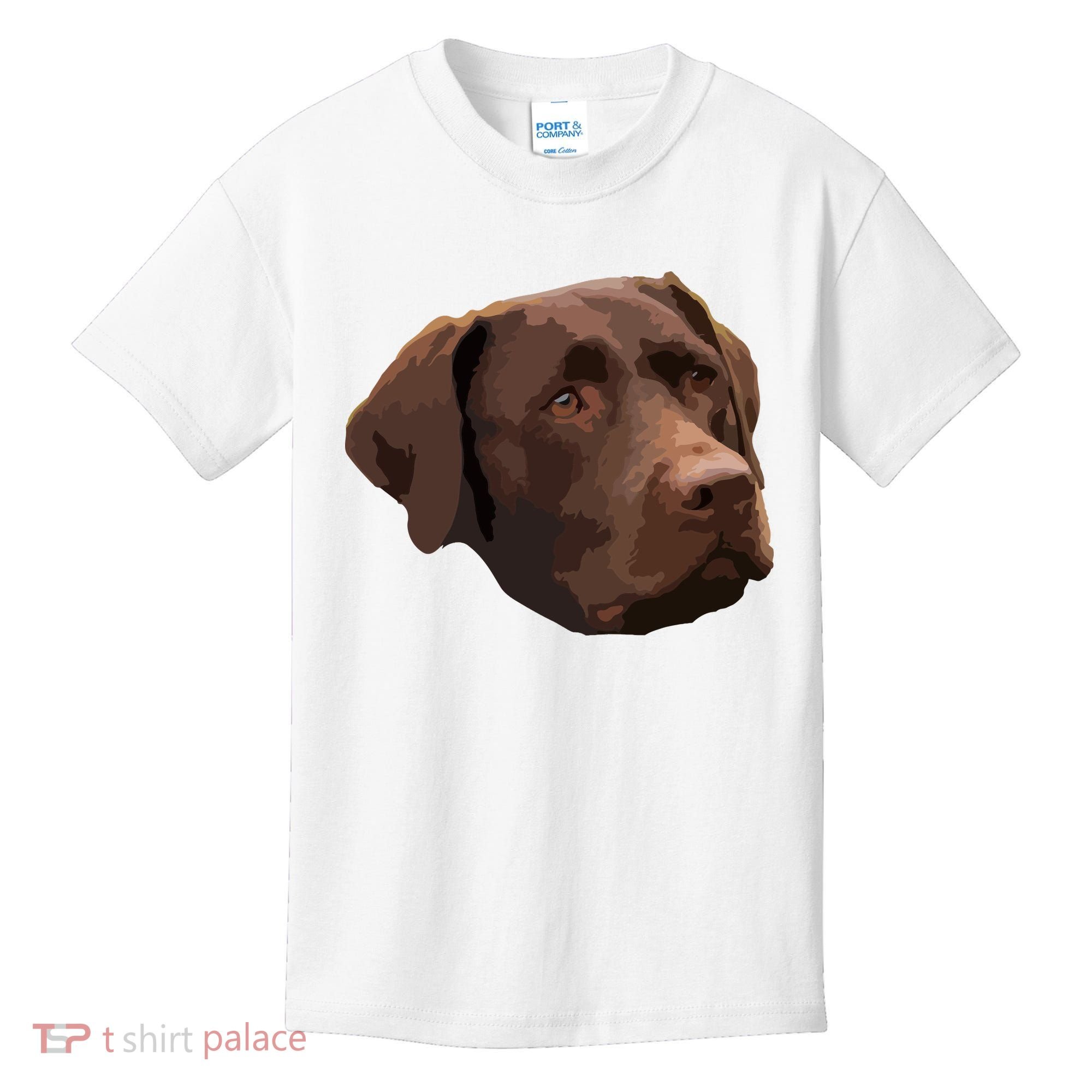 Funny Chocolate Lab Labrador Retriever Dog Head Kids T-Shirt