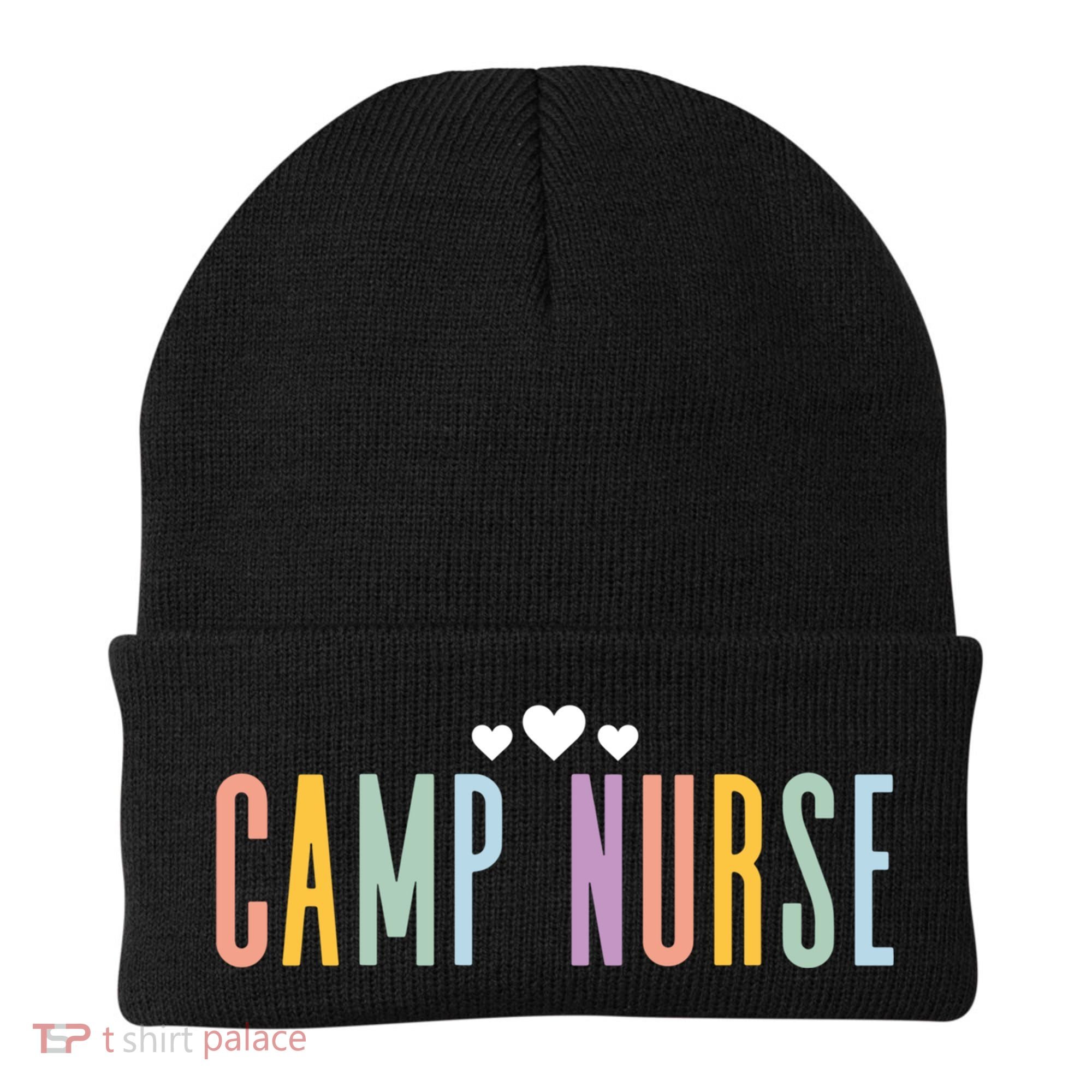 Funny Camping Lover Nursing Matching Summer Camp Nurse Gift Beanie