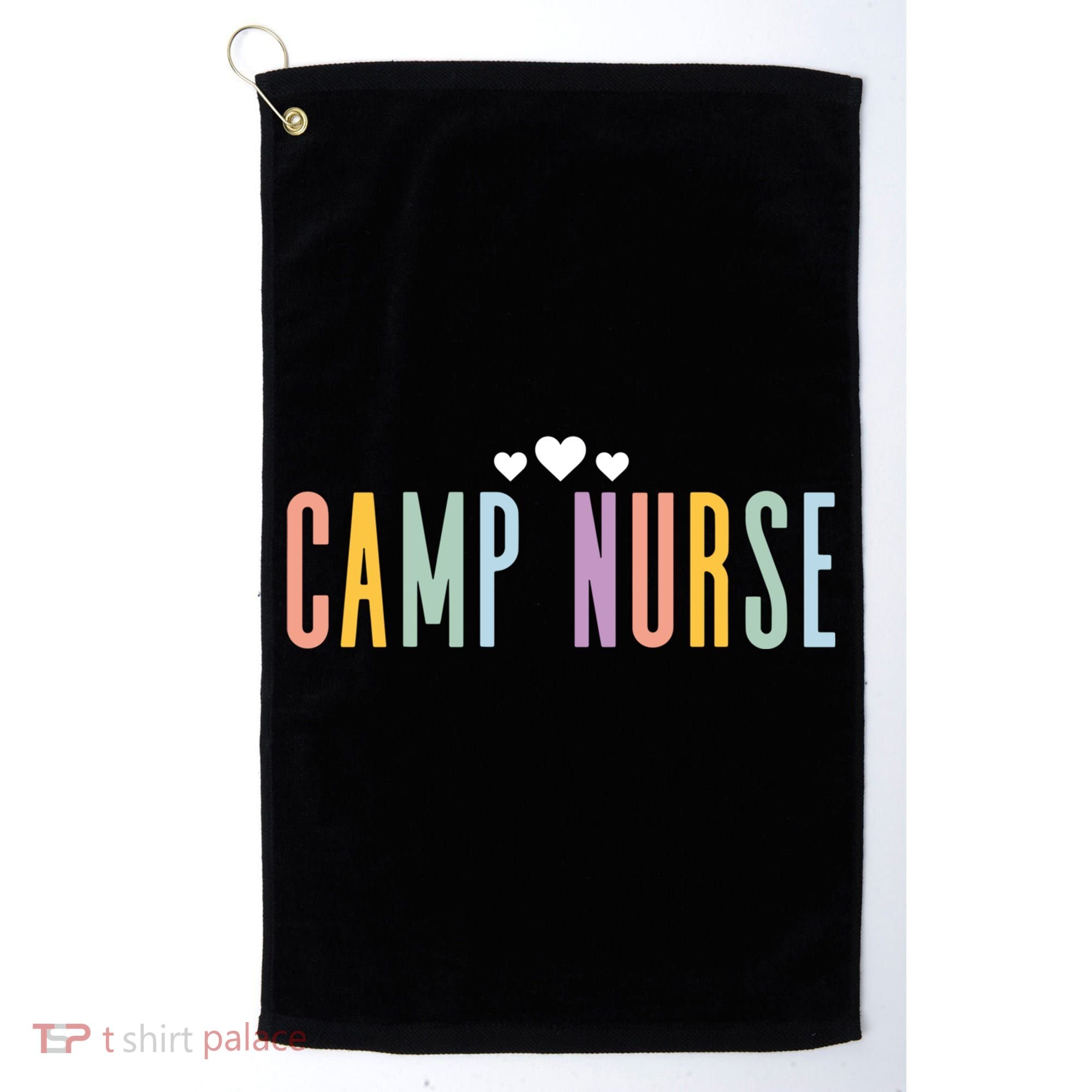 Funny Camping Lover Nursing Matching Summer Camp Nurse Gift Golf Towel