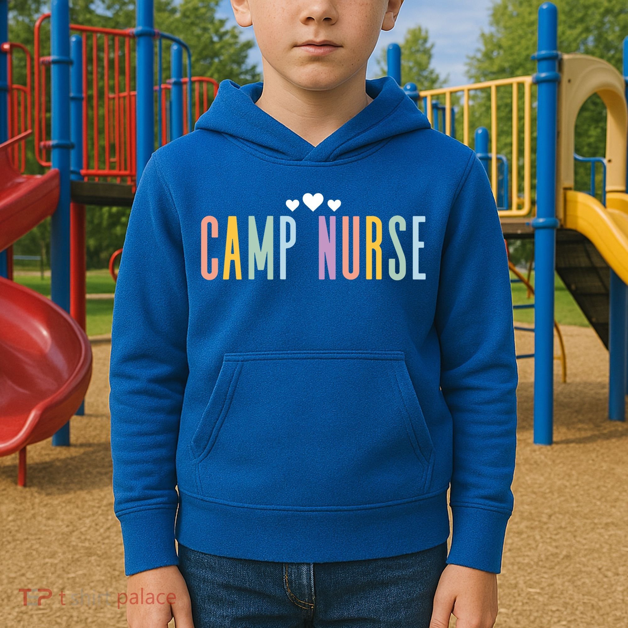 Funny Camping Lover Nursing Matching Summer Camp Nurse Gift Kids Hoodie