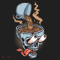Funny Coffee Lover Addict Skull Comfort Colors Boxy T-Shirt thumb 3