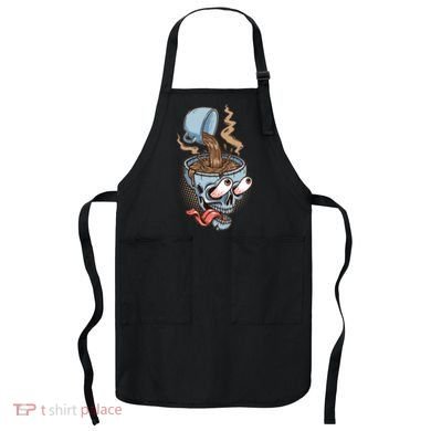 Funny Coffee Lover Addict Skull Apron