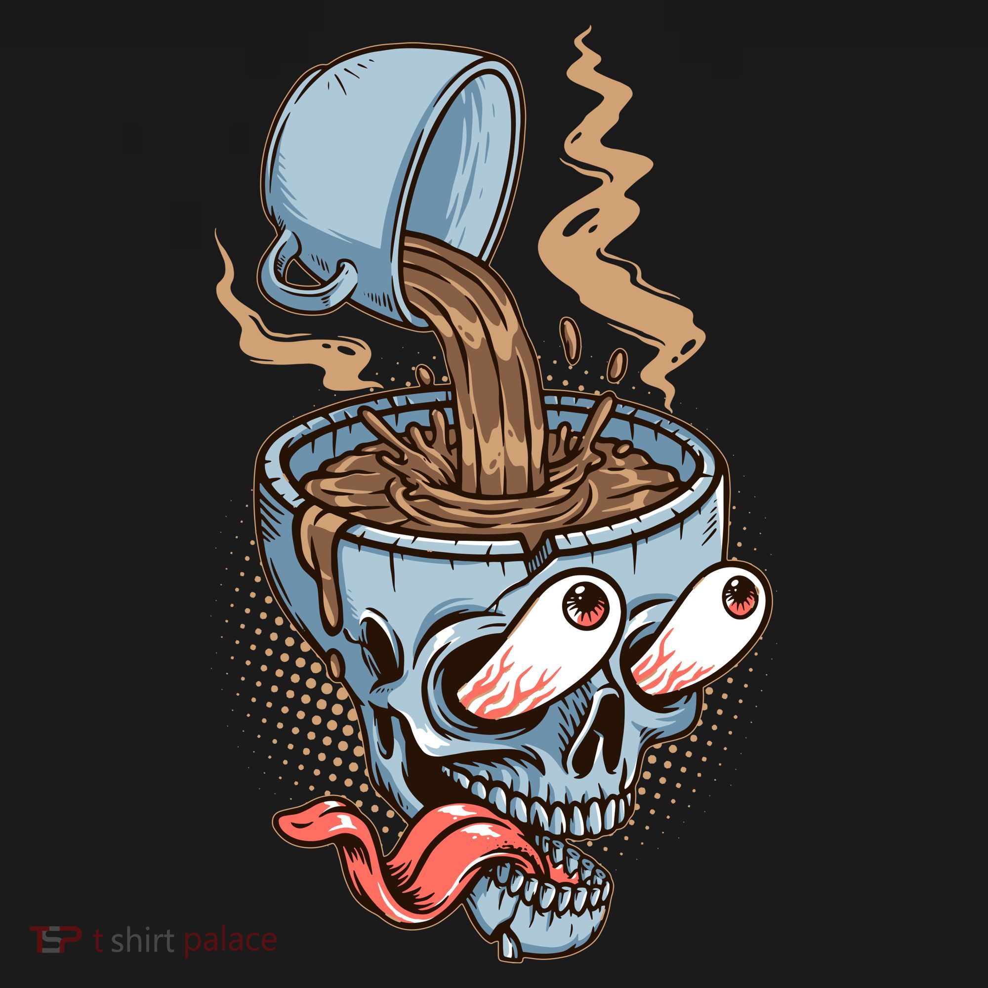 Funny Coffee Lover Addict Skull Sweatshirt