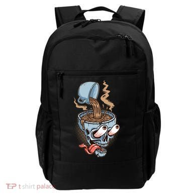 Funny Coffee Lover Addict Skull Backpack
