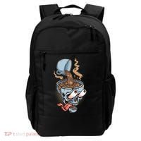Funny Coffee Lover Addict Skull Backpack thumb 0