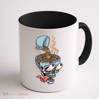 Funny Coffee Lover Addict Skull Coffee Mug thumb 1