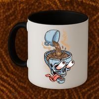 Funny Coffee Lover Addict Skull Coffee Mug thumb 2