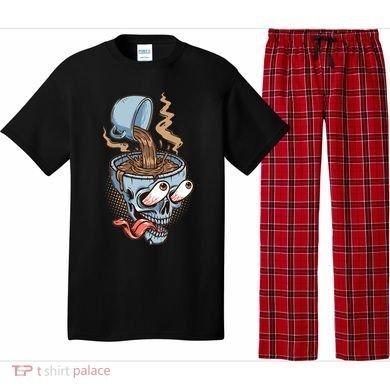 Funny Coffee Lover Addict Skull Pajama Set