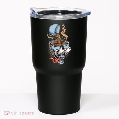 Funny Coffee Lover Addict Skull Tumbler