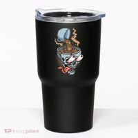 Funny Coffee Lover Addict Skull Tumbler thumb 0