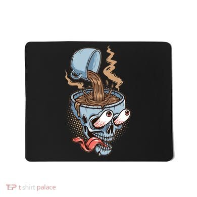 Funny Coffee Lover Addict Skull Mousepad