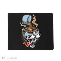 Funny Coffee Lover Addict Skull Mousepad thumb 0