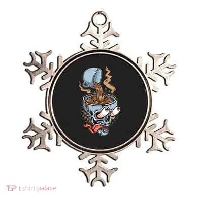 Funny Coffee Lover Addict Skull Ornament