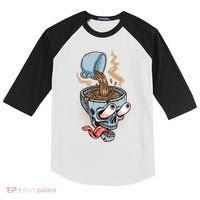 Funny Coffee Lover Addict Skull Kids Colorblock Raglan Jersey thumb 0