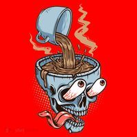 Funny Coffee Lover Addict Skull Santa Hat thumb 1