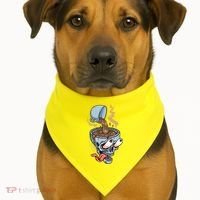Funny Coffee Lover Addict Skull USA-Made Doggie Bandana thumb 1