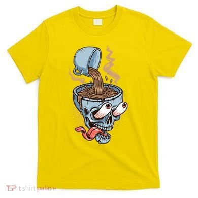 Funny Coffee Lover Addict Skull T-Shirt