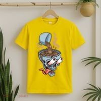 Funny Coffee Lover Addict Skull T-Shirt thumb 2
