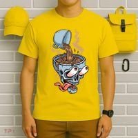 Funny Coffee Lover Addict Skull T-Shirt thumb 6