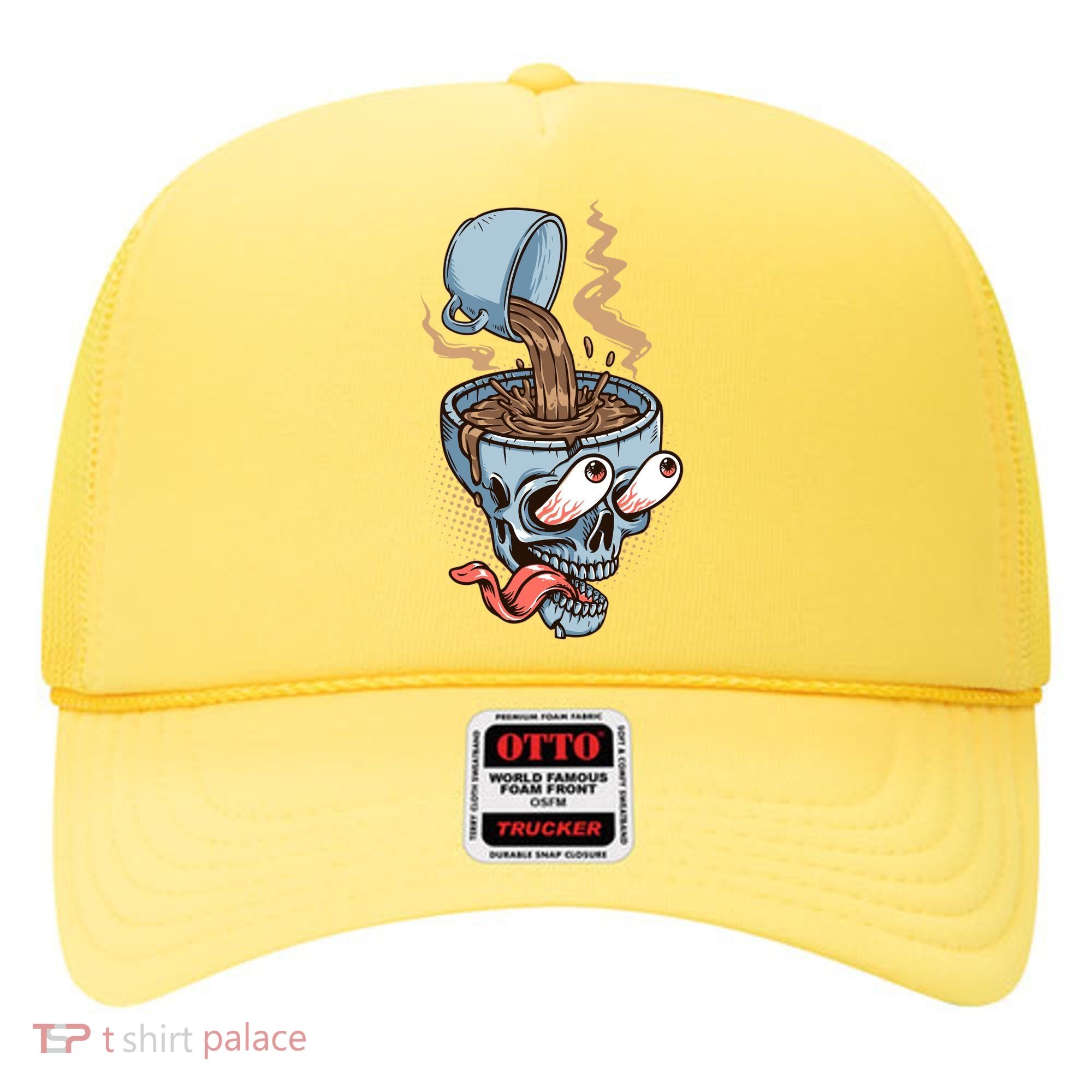 Funny Coffee Lover Addict Skull Hat