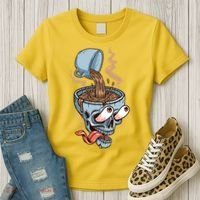 Funny Coffee Lover Addict Skull Women's T-Shirt thumb 3