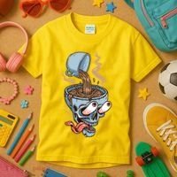 Funny Coffee Lover Addict Skull Kids T-Shirt thumb 3