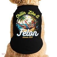Funny Chillin Like A Felon Summer 2024 2024 Trump Supporter Doggie Tank thumb 0
