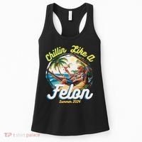 Funny Chillin Like A Felon Summer 2024 2024 Trump Supporter Women's Tank Top thumb 0
