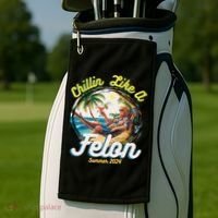 Funny Chillin Like A Felon Summer 2024 2024 Trump Supporter Golf Towel thumb 2