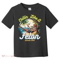 Funny Chillin Like A Felon Summer 2024 2024 Trump Supporter Toddler T-Shirt thumb 0
